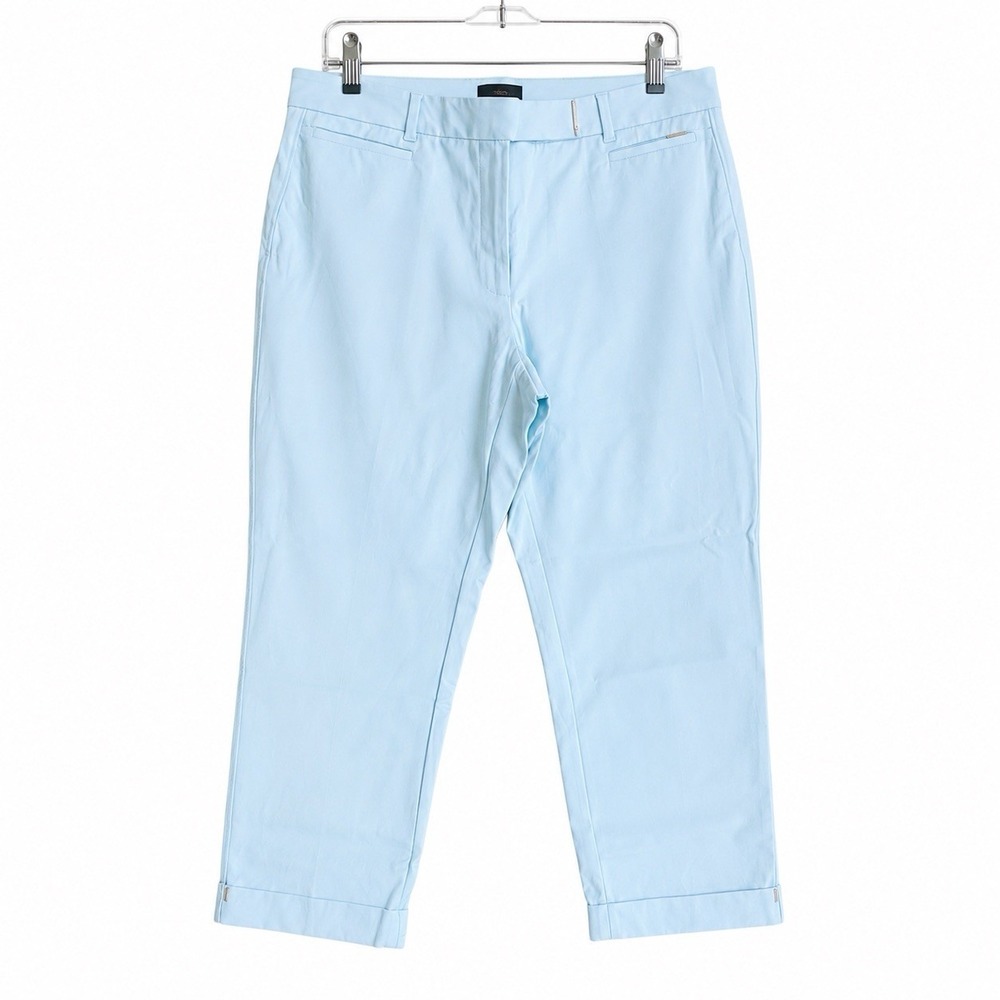 White House Black Market Dress Pants Size 12 Light Blue Slim Career Stretch - Picture 3 of 12